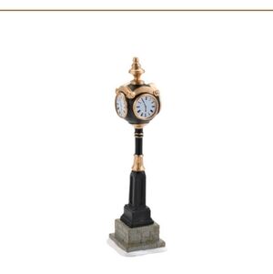 Department 56 Black and Gold Uptown Clock Decor Snow Village